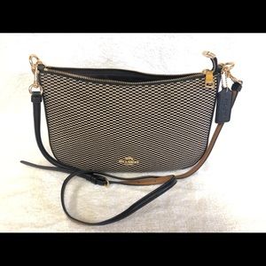 COACH Jacquard black/cream crossbody/handbag